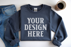 Dark Heather Gildan 18000 Folded Flat Lay Mockups Product Image 1