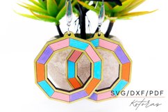 Geometric Engraved Earrings Digital Download Product Image 1