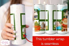 Christmas Photo tumbler wrap sublimation, Santa tumbler png Product Image 3
