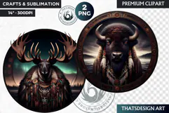 Native American Animal totem spirit Clipart, tribal PNG Product Image 1