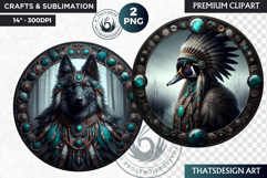Native American Animal totem spirit Clipart, tribal PNG Product Image 1