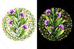 Flowers in folk style drawn with watercolor 1 Product Image 2