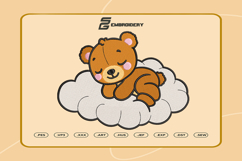 Sleeping Teddy Bear Embroidery Designs For Machine Product Image 1