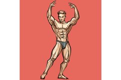 Bodybuilder muscled man. Vector illustration. Product Image 1