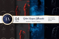 Dark Grim Reaper Silhouettes Scythe Seamless Digital Paper Product Image 1