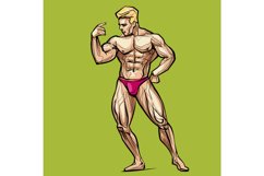 Bodybuilder muscled man. Vector illustration. Product Image 1
