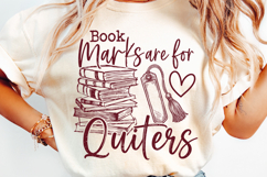 Bookmarks Are For Quitters PNG Funny Book Lover Reading Product Image 11