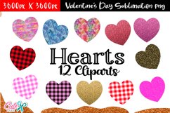 Hearts clipart Valentine&#039;s Day sublimation design Product Image 1