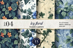 Ivy Floral Pattern | Vintage Botanical Leaf Texture Product Image 1