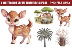 Watercolor Safari Adventure Clipart PNG Product Image 1