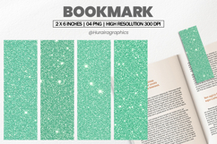 Mint Green Glitter Bookmark PNG, Bookmark Sublimation Product Image 1