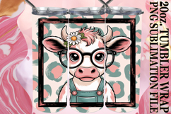 Blissful Dreams 20oz tumbler wrap, Cute Cow Product Image 1