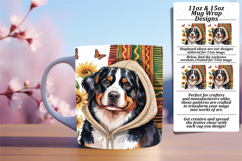 Chic 11oz Mug Wrap Png Template , Cute Dog Product Image 1