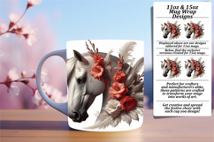 Vivid 15oz Mug Wrap Png Template , Horse Product Image 1