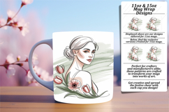 Bold 15oz Mug Wrap Png Template , Beauty Woman Product Image 1