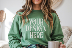 Christmas Gildan 18000 Irish Green Crewneck Sweatshirt Mocku Product Image 1