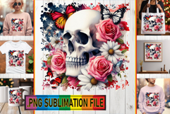 Unique TSHIRT Designs PNG, Skull USA Product Image 1