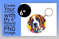 Eye-Catching Dog Round Design Keychain Pattern Product Image 1