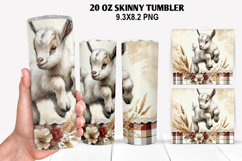Goat Skinny Tumbler 20oz Wrap Design, Animal Tumbler Wrap Product Image 1
