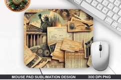 Vintage Mouse Pad Sublimation PNG Design - Mouse Pad PNG Product Image 1