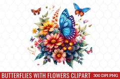 Butterflies With Flowers Clipart Product Image 1