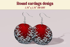 Vintage pattern earrings | Silver Round Earring sublimation Product Image 1