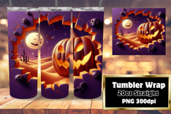 GLAMOROUS 20oz Tumbler PNG Design , 3D Pumpkin Product Image 1
