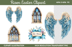 Risen Easter Clipart PNG Product Image 1