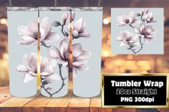 20oz Sublimation Wrap Watercolor Flowers Tumbler Design Product Image 1