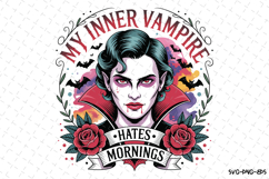 My inner vampire hates mornings Svg | Halloween Svg | Svg Product Image 1
