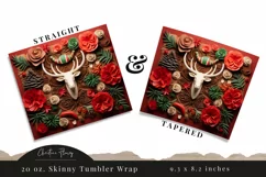 3D Western Christmas Deer Tumbler Wrap PNG Product Image 3