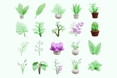 3D Plant &amp; Leaf Bundle Product Image 2