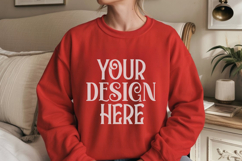 Red Gildan 18000 Sweatshirt Model Mockups Product Image 1