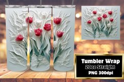 20oz Tumbler Wrap - 3D Flower Hole Sublimation Design Product Image 1