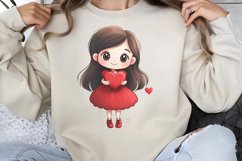 Cute Watercolor Valentines Day Clipart PNG Product Image 1
