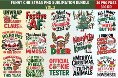 Funny Christmas PNG Sublimation Bundle | 30 Holiday Designs Product Image 1