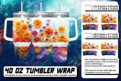 Meadow Mosaic Watercolor Tumbler Design Product Image 1