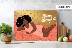 Afro Girl/Woman Melanin braided hair Cutting Board PNG Desig Product Image 1