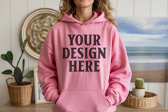 Heliconia Gildan 18500 Hoodie Sweatshirt Mockup, 185 mock-up Product Image 1