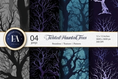 Twisted Haunted Trees Seamless Digital Paper Product Image 1
