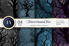Twisted Haunted Trees Seamless Digital Paper Product Image 1