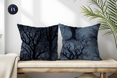 Spooky Twisted Tree Silhouettes Seamless Digital Paper Product Image 2