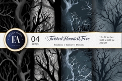 Creepy Forest Tree Branches Seamless Digital Paper Product Image 1