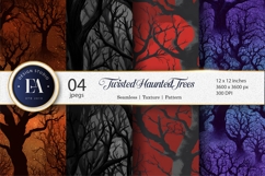 Eerie Haunted Forest Trees Seamless Digital Paper Product Image 1