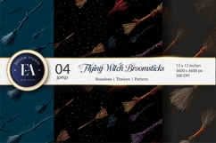 Flying Witch Broomsticks Seamless Digital Paper Product Image 1