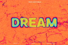 Vibrant marble text effect DREAM PSD editable file Product Image 1