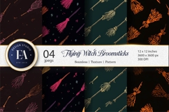 Flying Witch Broomsticks Seamless Digital Paper Product Image 1