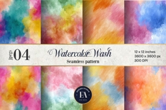 Watercolor Wash Digital Paper | Seamless Rainbow Texture Product Image 1