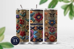 Scandinavian Embroidery Pattern | Jute Floral Texture Product Image 2