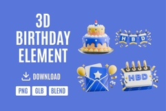 Birthday Bash 3D Design Kit Set 01 Product Image 1